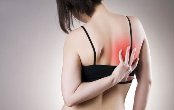 Dorsago, associated osteochondrosis of the chest with severe pain on movement