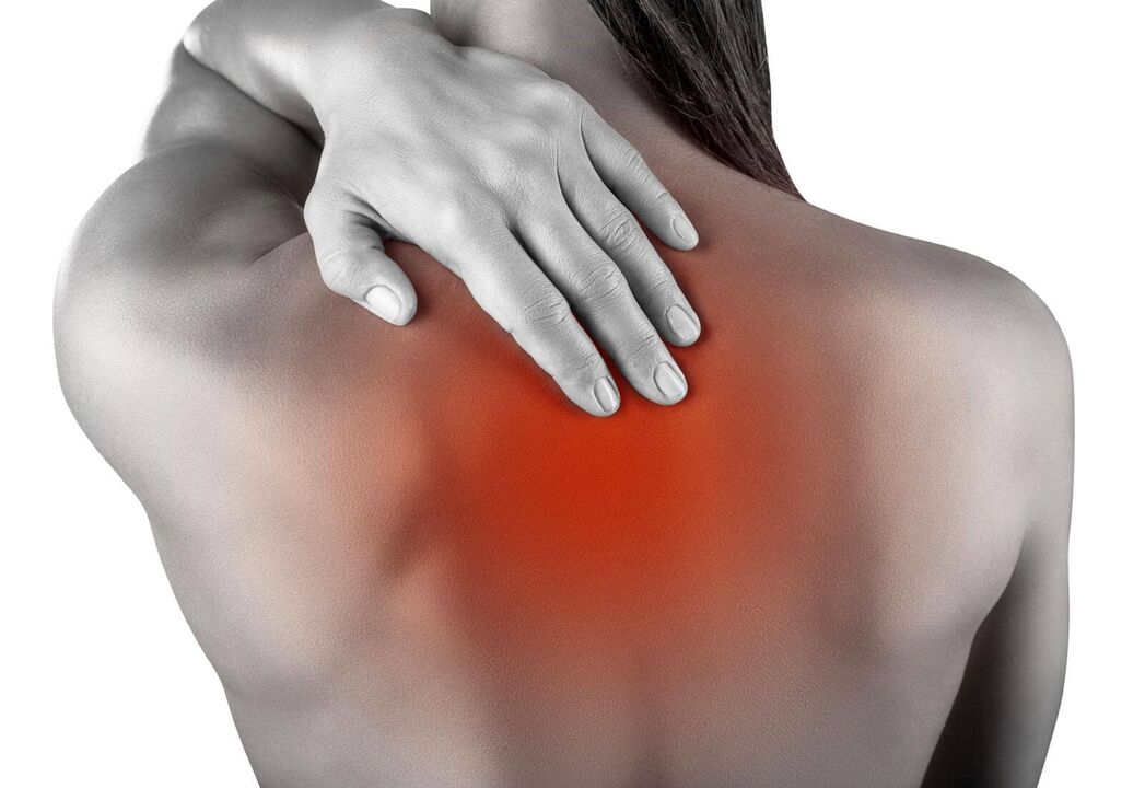Pain caused by cervical osteochondrosis