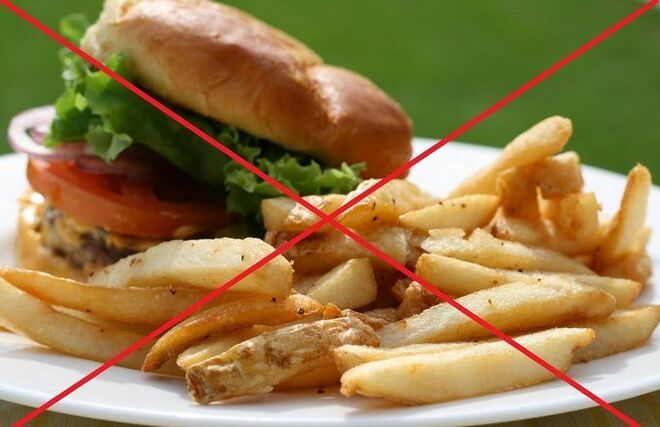 Spine osteochondrosis is forbidden to eat fast food